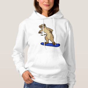 Meerkat als Snowboarder mit Snowboard Hoodie