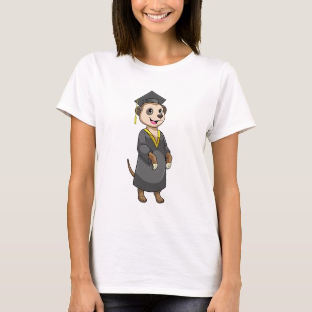 Meerkat als Student mit Diplom T-Shirt (Vorderseite)