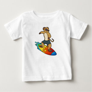 Meerkat als Surfer mit Surfboard Baby T-shirt