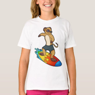 Meerkat als Surfer mit Surfboard T-Shirt