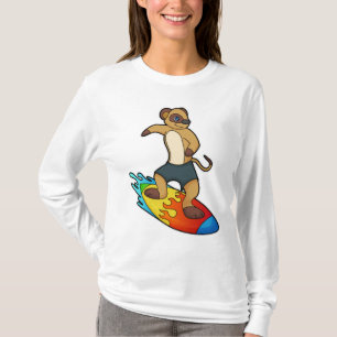 Meerkat als Surfer mit Surfboard T-Shirt