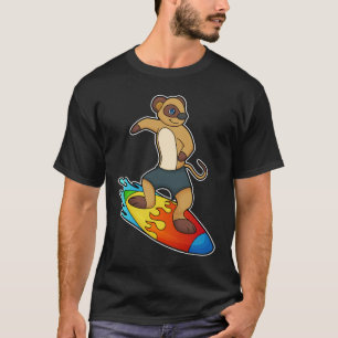 Meerkat als Surfer mit Surfboard T-Shirt