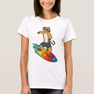 Meerkat als Surfer mit Surfboard T-Shirt