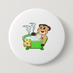Meerkat am Baden in der Badewanne Button