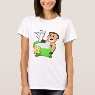 Meerkat am Baden in der Badewanne T-Shirt