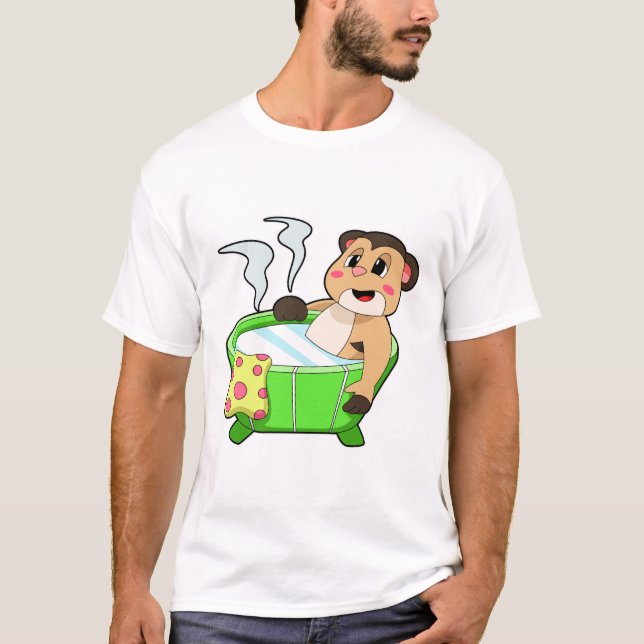 Meerkat am Baden in der Badewanne T-Shirt (Vorderseite)