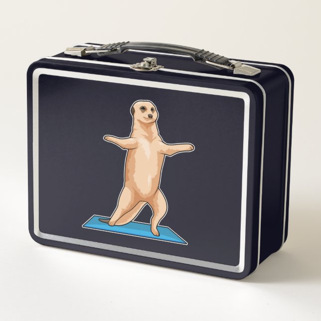 Meerkat an der Fitness Metall Brotdose (Vorderseite)