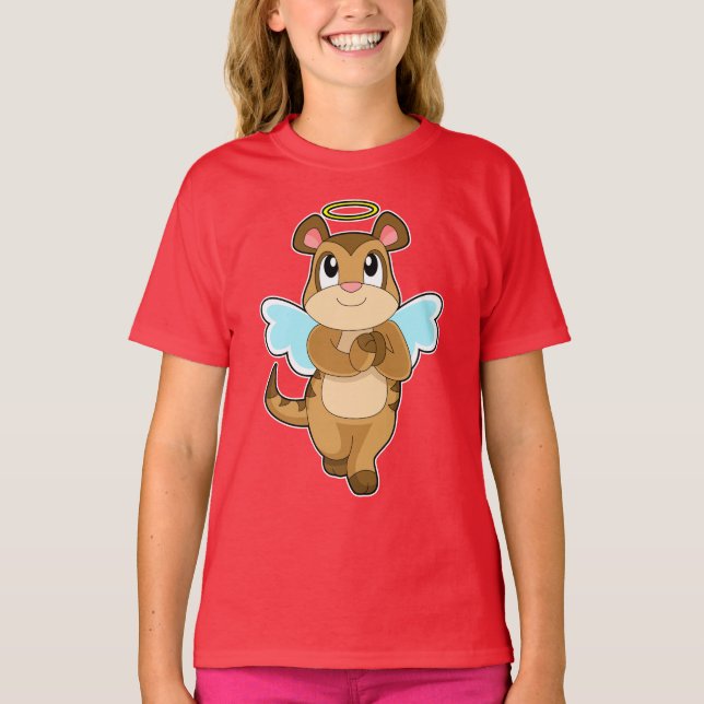 Meerkat Angel Flügel T-Shirt (Vorderseite)