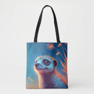 Meerkat Animal Portrait Painting Wildlife Tasche