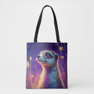 Meerkat Animal Portrait Painting Wildlife Tasche