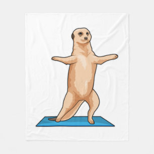 Meerkat at Fitness Stretching exercise Fleecedecke
