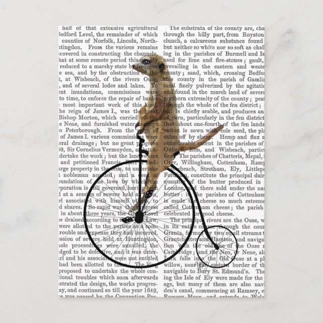 Meerkat auf Black Penny Farthing Postkarte (Vorderseite)