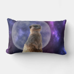 Meerkat auf Blue Moonlight Night Watch, Lendenkissen