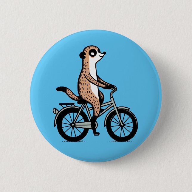 Meerkat auf dem Fahrrad Button (Vorderseite)