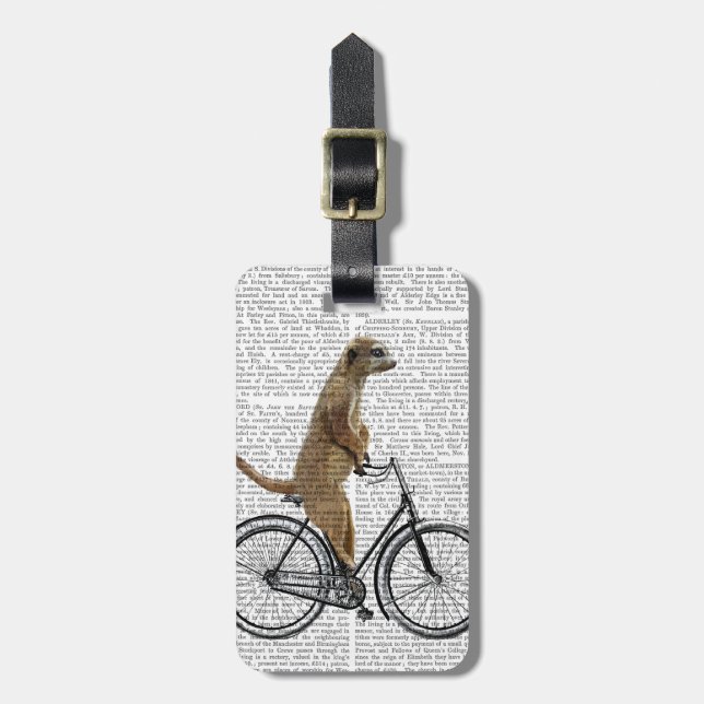 Meerkat auf dem Fahrrad Gepäckanhänger (Vorderseite vertikal)