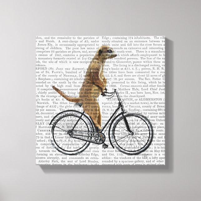 Meerkat auf dem Fahrrad Leinwanddruck (Vorderseite)
