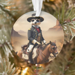 Meerkat auf einem Pferd: Könnte der einsame Fremde Ornament