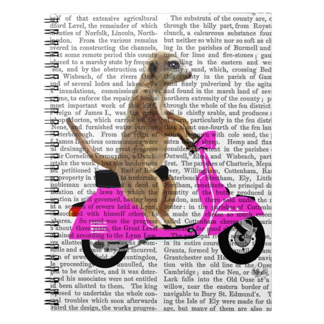 Meerkat auf rosa Moped Notizblock (Vorderseite)