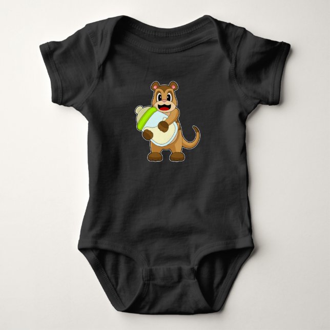 Meerkat Babyflasche Milch Baby Strampler (Vorderseite)