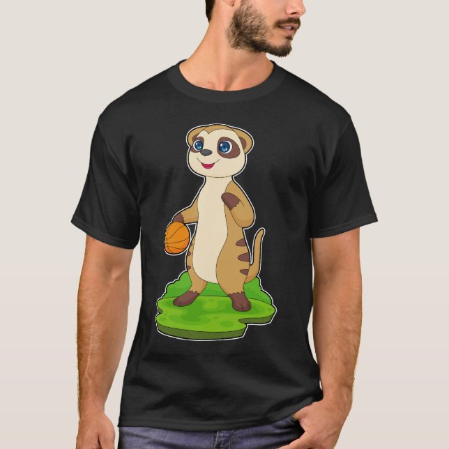 Meerkat Basketball-Spieler Basketball T-Shirt (Vorderseite)