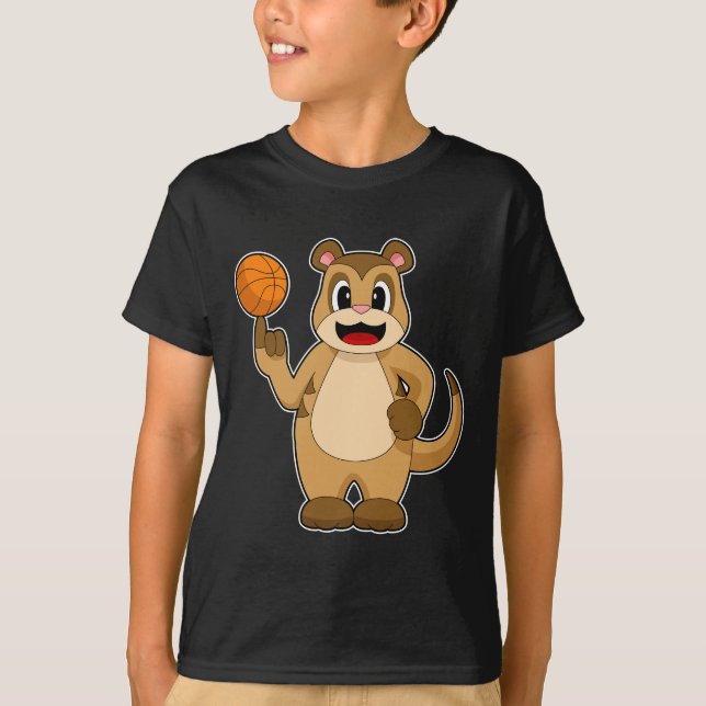 Meerkat Basketball-Spieler Basketball T-Shirt (Vorderseite)
