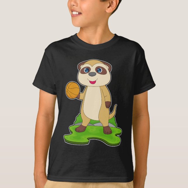 Meerkat Basketball-Spieler Basketball T-Shirt (Vorderseite)