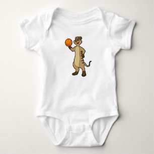 Meerkat bei Basketball Sports Baby Strampler