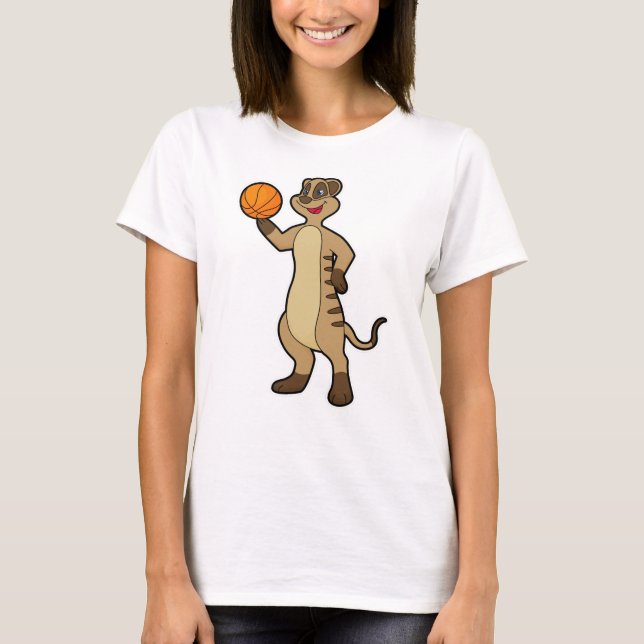 Meerkat bei Basketball Sports T-Shirt (Vorderseite)