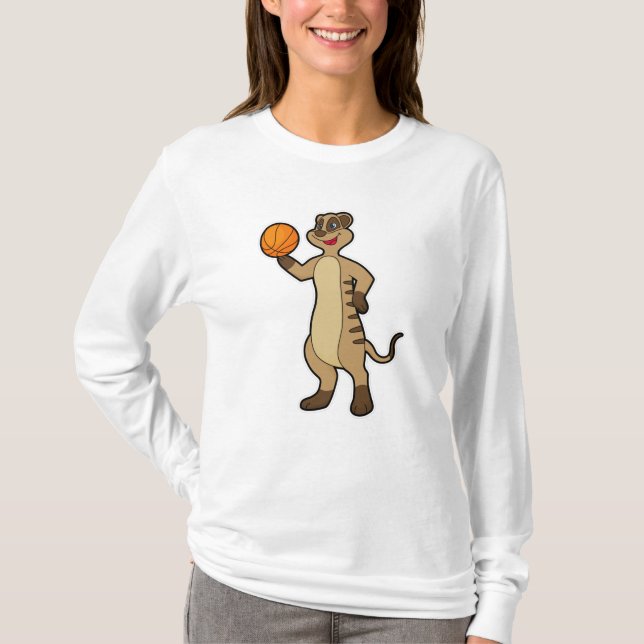 Meerkat bei Basketball Sports T-Shirt (Vorderseite)