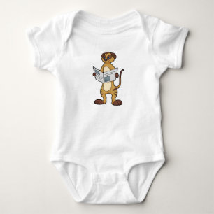 Meerkat bei Reading a Newspapier Baby Strampler