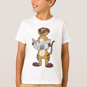 Meerkat bei Reading a Newspapier T-Shirt