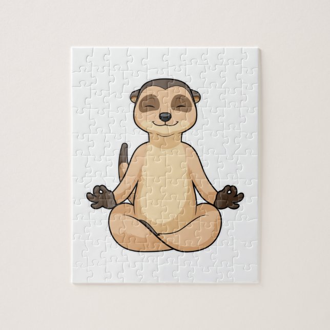 Meerkat bei Yoga Meditation (Vertikal)
