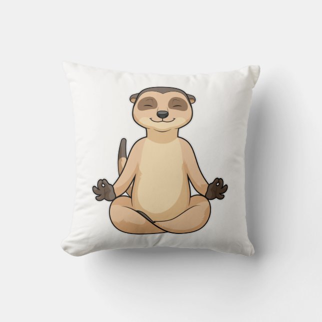 Meerkat bei Yoga Meditation Kissen (Vorderseite)