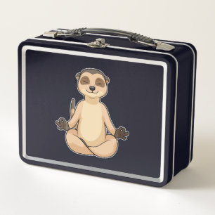 Meerkat bei Yoga Meditation Metall Brotdose
