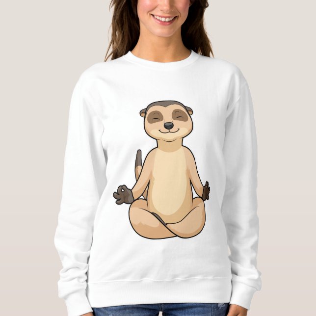 Meerkat bei Yoga Meditation Sweatshirt (Vorderseite)