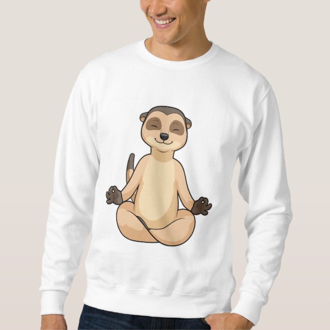 Meerkat bei Yoga Meditation Sweatshirt (Vorderseite)
