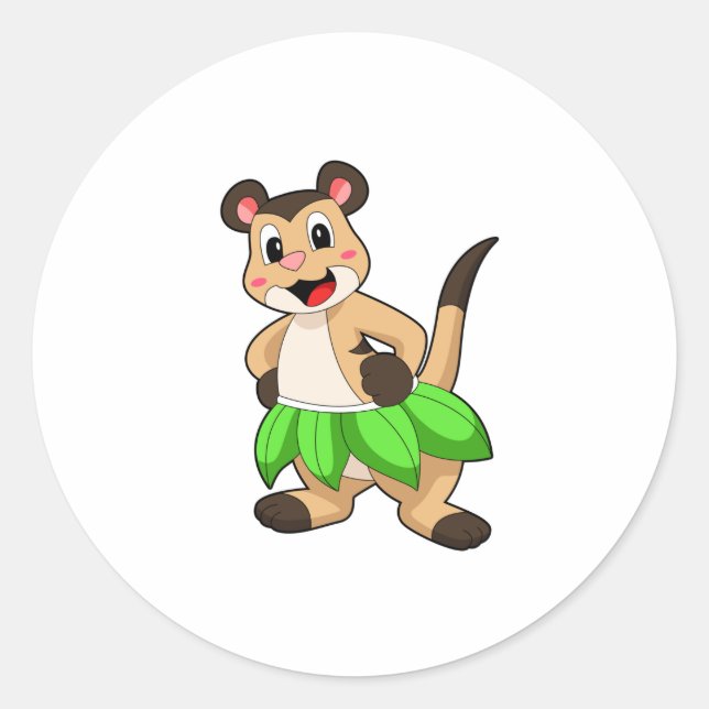 Meerkat beim Ballettanz Runder Aufkleber (Vorderseite)
