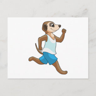 Meerkat beim Laufen treiben Sport Postkarte