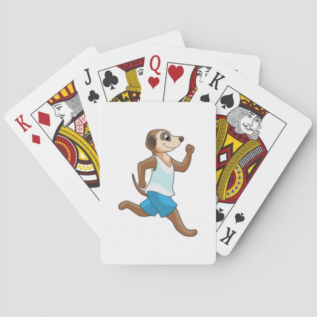 Meerkat beim Laufsport Spielkarten (Rückseite)