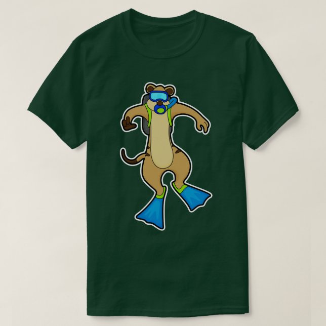 Meerkat beim Tauchen mit Schwimmbrille T-Shirt (Design vorne)