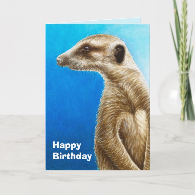 Meerkat Birthday Card Karte (Vorderseite)