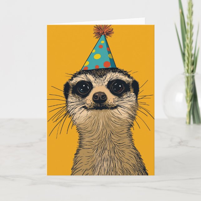 Meerkat Birthday Party Grußkarte Karte (Vorderseite)