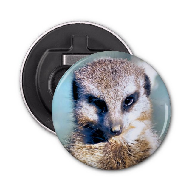 MEERKAT Button Flaschenöffner (Vorderseite)