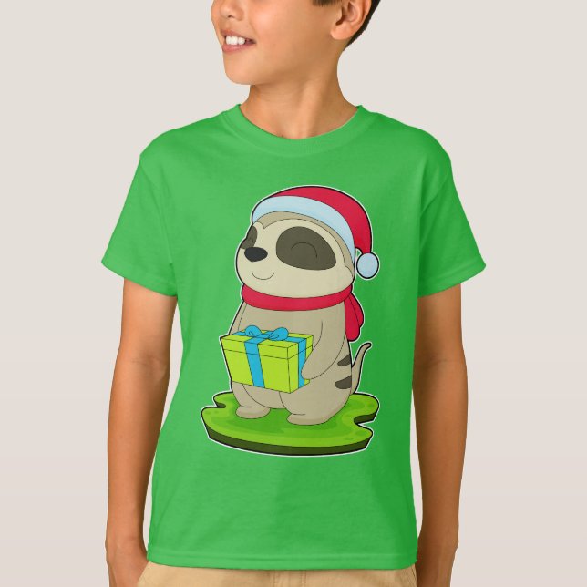Meerkat Christmas Weihnachtsmannmütze T-Shirt (Vorderseite)
