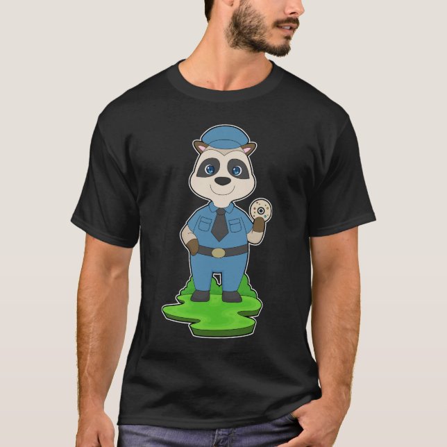 Meerkat Cop Donut Polizei T-Shirt (Vorderseite)