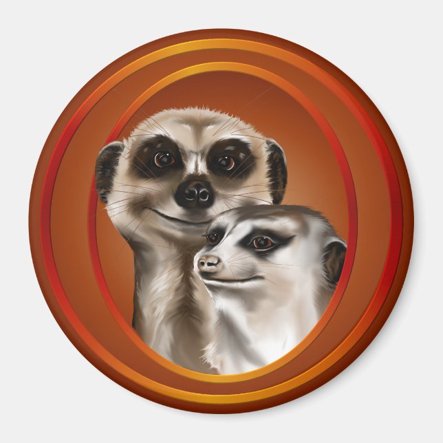 Meerkat Couple-Magnete Magnet (Vorne)