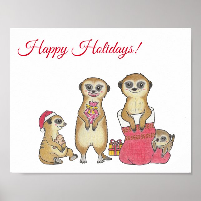 Meerkat Custom Christmas Animal Nursery Poster (Devant)