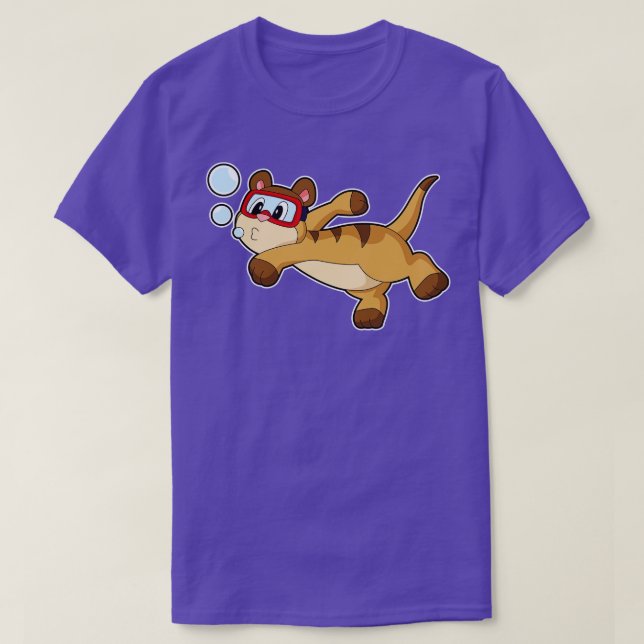Meerkat Diver Schwimmbrille T-Shirt (Design vorne)