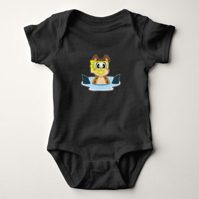 Meerkat Diver Shark fin Baby Strampler (Vorderseite)