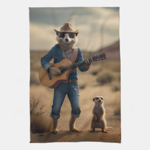 Meerkat Duet: Gemeinsam in Harmonie zusammenarbeit Geschirrtuch